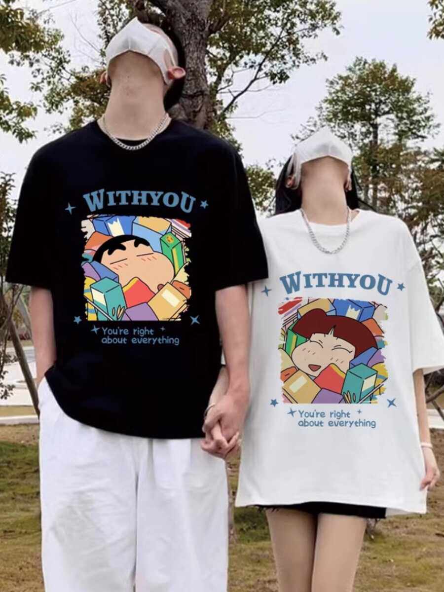 不一样的情侣装夏装2026新款潮牌高级感小众短袖t恤超火独特套装