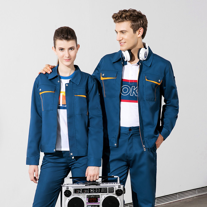 劳保工作服套装男涤棉耐磨秋季工厂工作服男 劳保服工作服定制