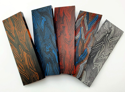 大马士革花纹G-10刀柄贴片材料