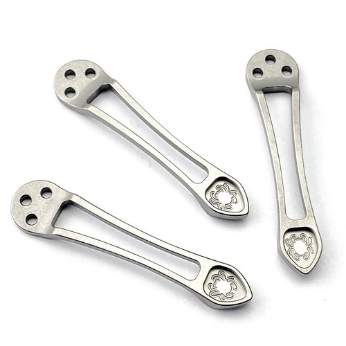 Spyderco蜘蛛C81钛合金夹子 一体夹子钛合金蜘蛛刀C223背夹钛配件