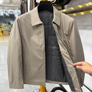 秋冬季新款!行政夹克!商务休闲翻领夹棉外套男青年宽松保暖棉衣