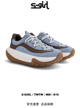 SGIRL TWTW［J036-3］拼接款老爹鞋女新款百搭小个子厚底轮胎鞋潮