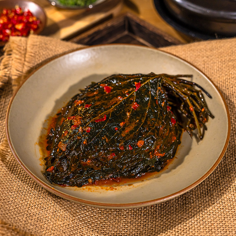 朝百农延边朝鲜族苏子叶泡菜韩式腌紫苏咸菜韩国泡菜下饭菜小咸菜