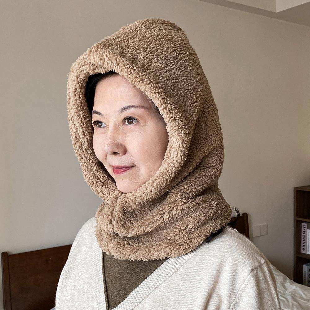 一体帽围脖加绒护耳包头帽