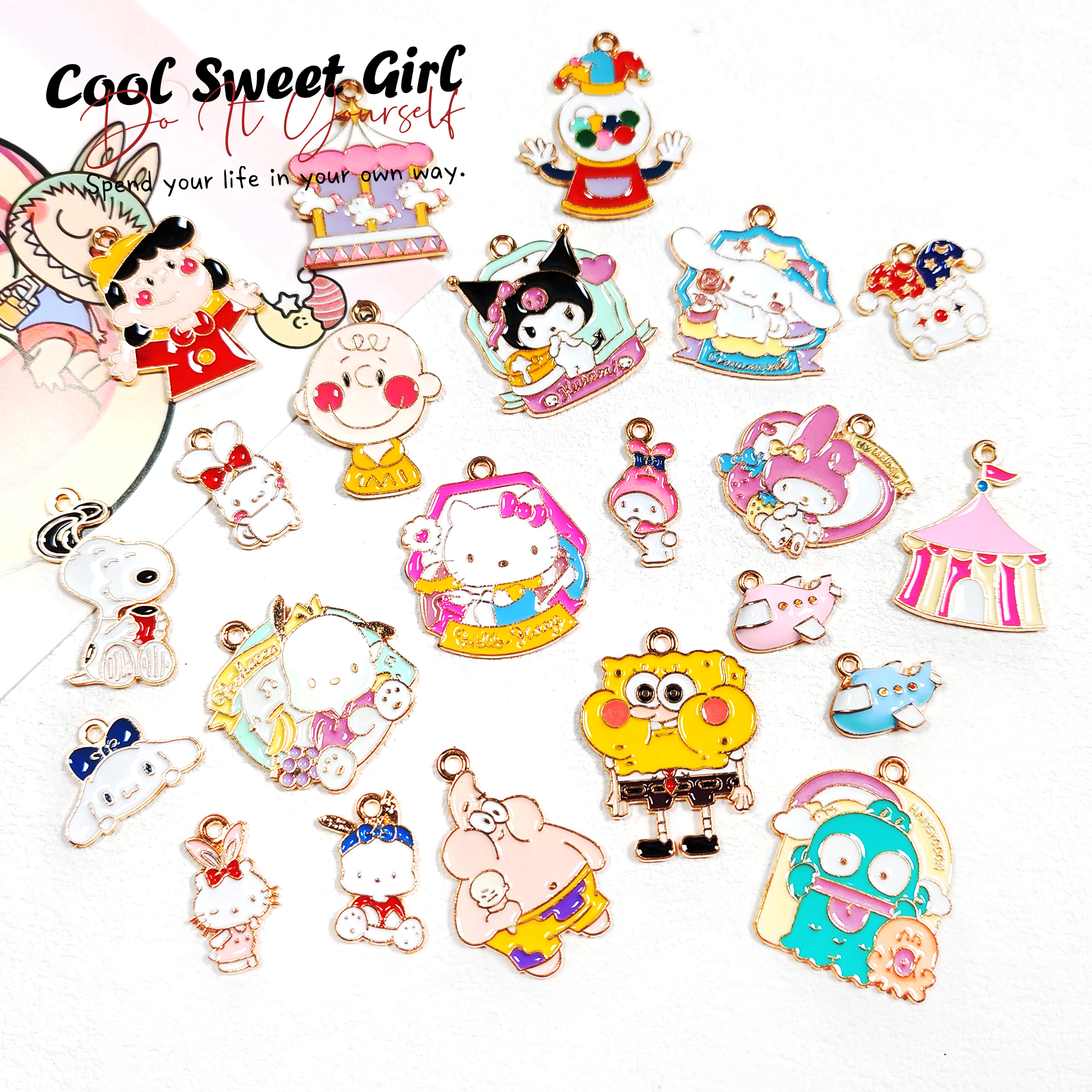 diy卡通动漫系列滴油吊坠合金