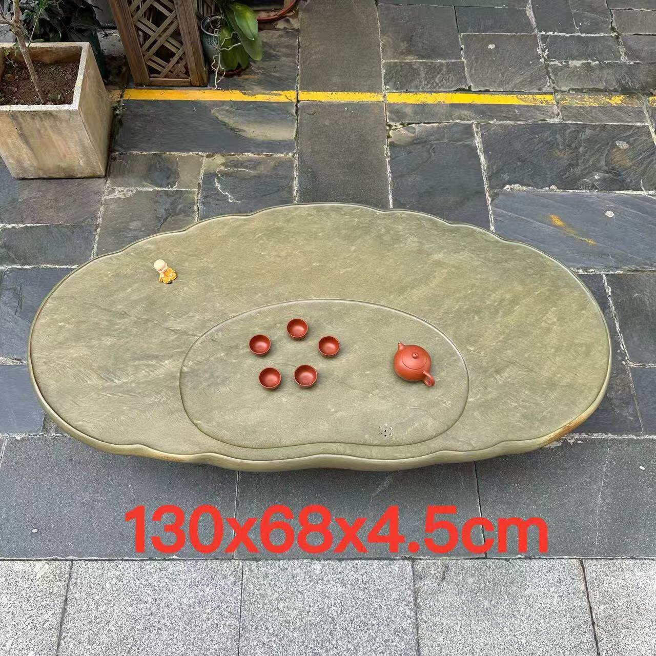肇庆厂家端石茶盘天然绿端简易大板家用客厅茶桌百年茶台茶海精品