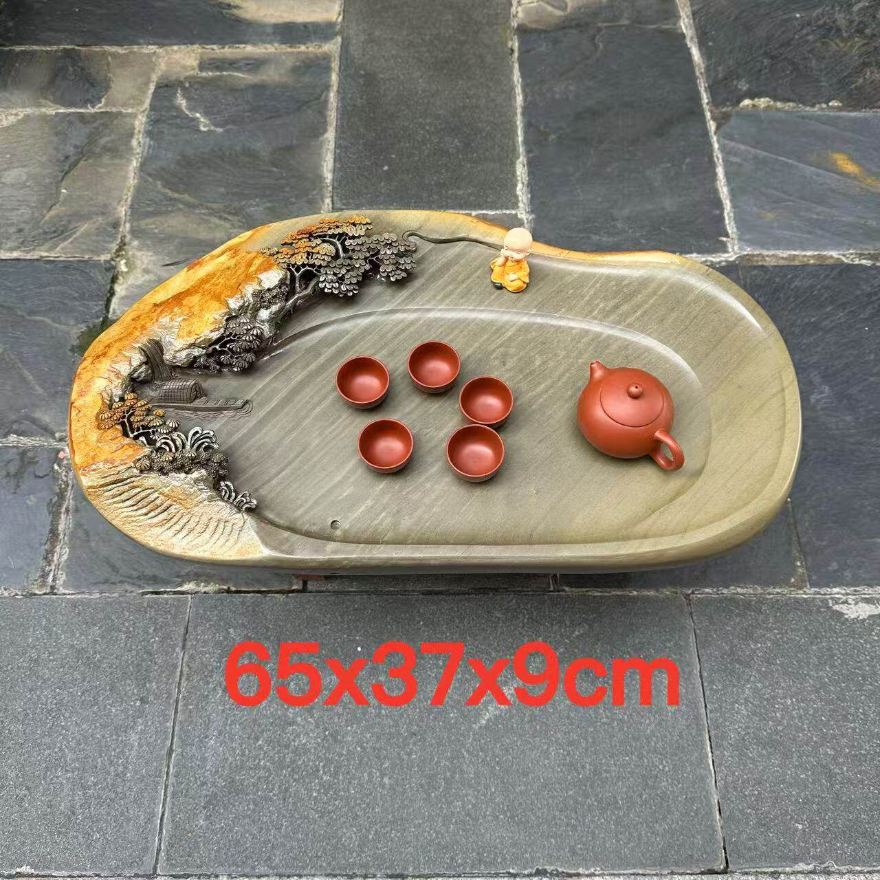 端砚茶盘厂家绿端砚石家用茶台石茶几茶桌功夫茶简易平板高档实用