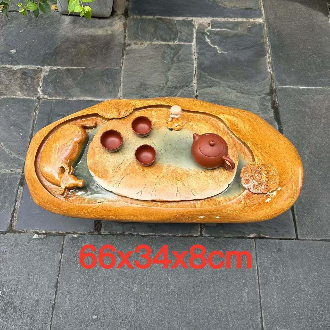 端石茶盘厂家肇庆绿端名师创意精雕高档户外室内茶台茶海客厅精品
