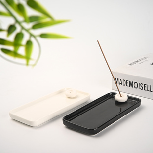 极简点香座香插现代风可爱线香底座陶瓷接灰香盘香托高级感香插