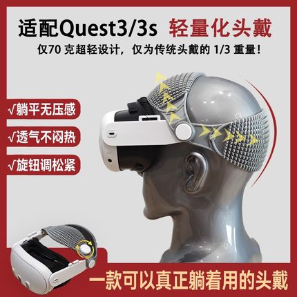 Quest3头戴可躺平 开放式透气精英光环quest3S配件减压舒适quest2