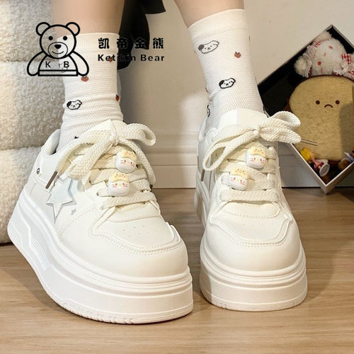 小众原创女童鞋子ins儿童运动鞋秋季平底超火板鞋百搭小白鞋学生