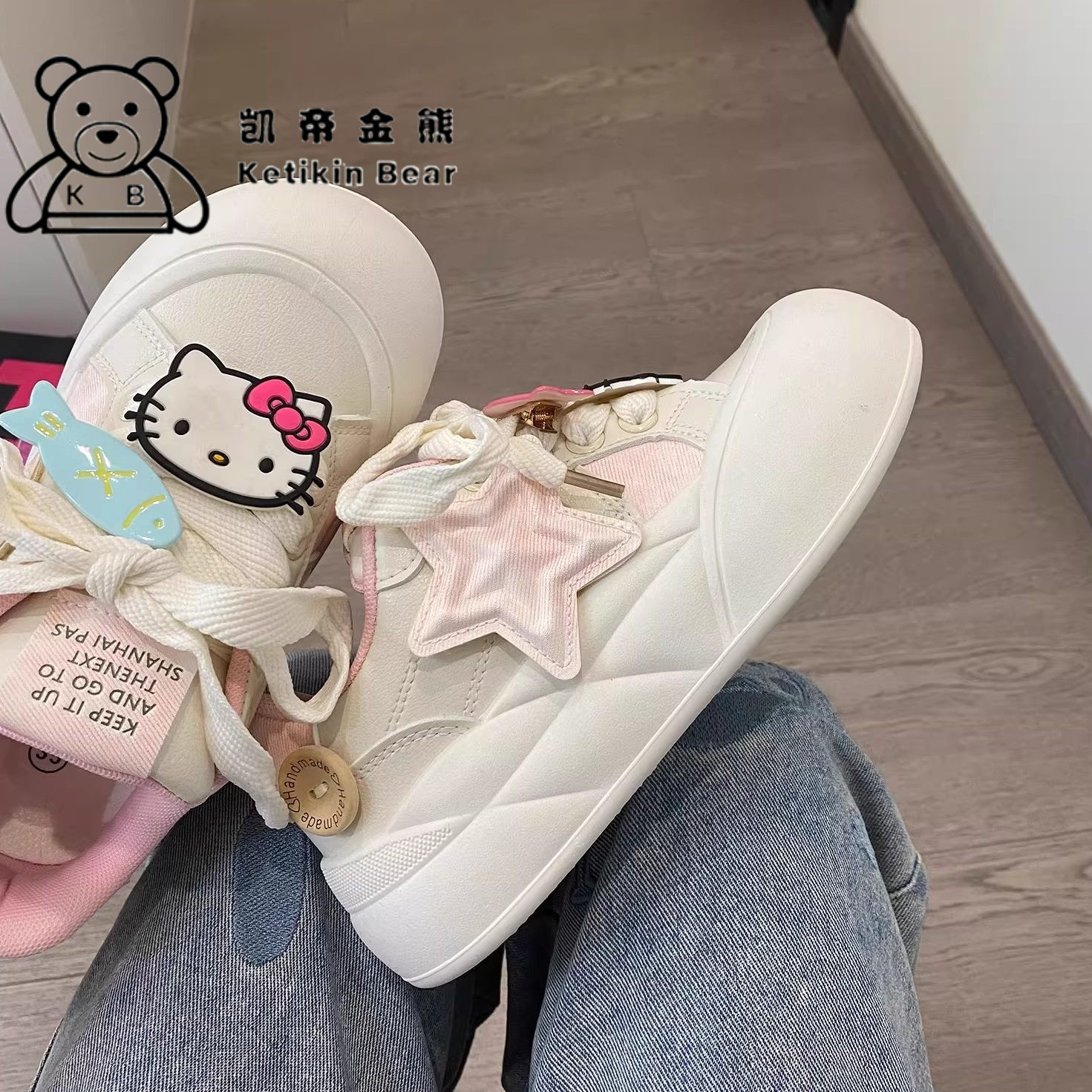 猫和鱼大头鞋子女童板鞋系带防滑儿童运动鞋2026春季新款休闲童鞋