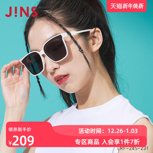 JINS睛姿太阳镜大框修颜男女同款 白色墨镜防紫外线眼镜LRF24S231