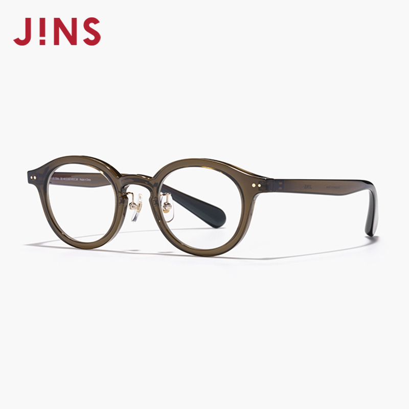JINS睛姿含镜片复古圆框眼睛显大近视镜可配防蓝光镜片LRF24S018