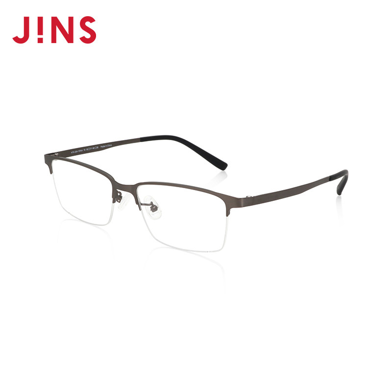 JINS睛姿含镜片近视镜钛框商务半框眼镜可配防蓝光镜片MTN24