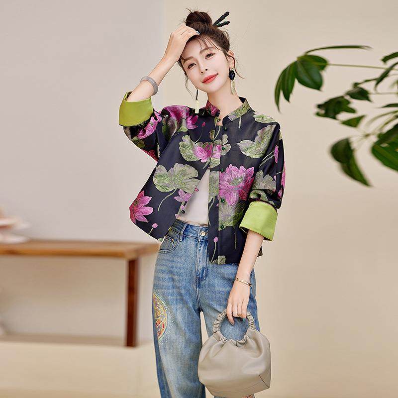 秋季式新新SY2602款女时装中国风长袖上衣提花立领尚短外套,女装/女士精品,短外套,淘宝优惠券,粉丝福利购,淘宝优惠卷