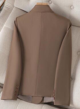 咖绿休三闲个扣西装外套女春GDX689新秋款时尚短上款修身小个子小