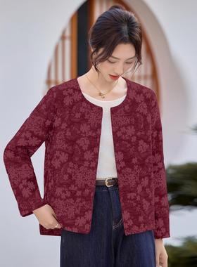 秋季新款宽松圆百搭气质上YU8983-0衣外新式国中风领提花套女