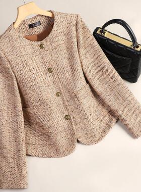 毛呢小香秋风西装GDX-1686外质套女冬设感计名媛气显瘦小个子圆领