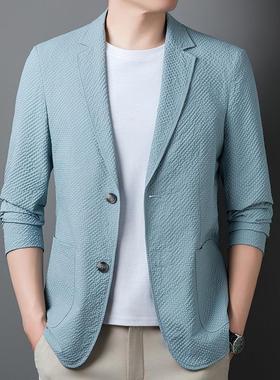 专色柜高端单男装春季西时尚中青年百计搭薄款西服设感纯西99126