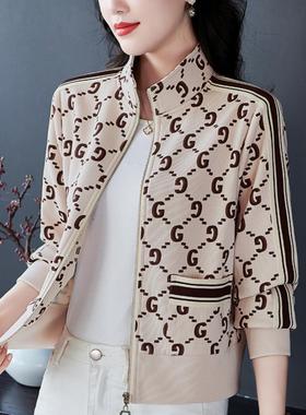 洋减气龄复古短款套春秋年新款女士薄款VKV外秋季休闲开女衫上衣