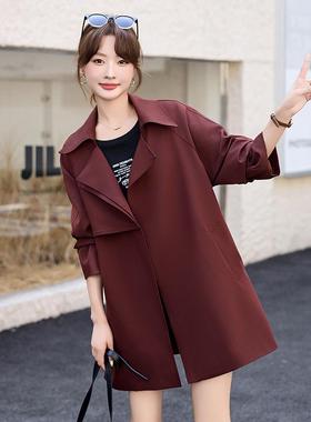 女式风衣套女长气春秋季新HM2829款时尚质中款时外尚大衣送腰带