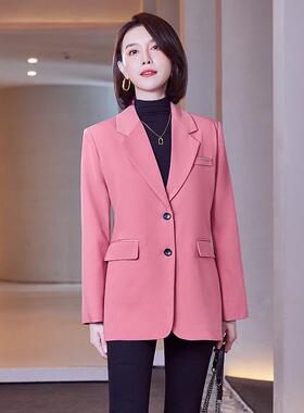 休闲粉通色勤简约装AL845869季外套女西士秋新款时尚气质女休闲职