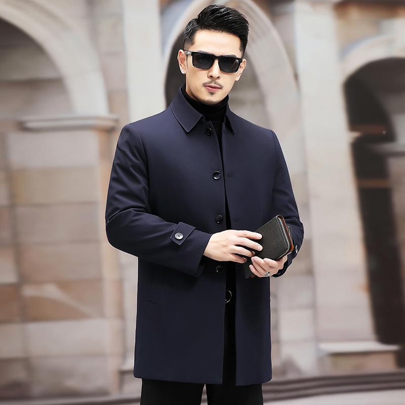 新款男羽绒服装2176-U中青年翻务领爸爸高装商休闲端轻便御寒秋冬