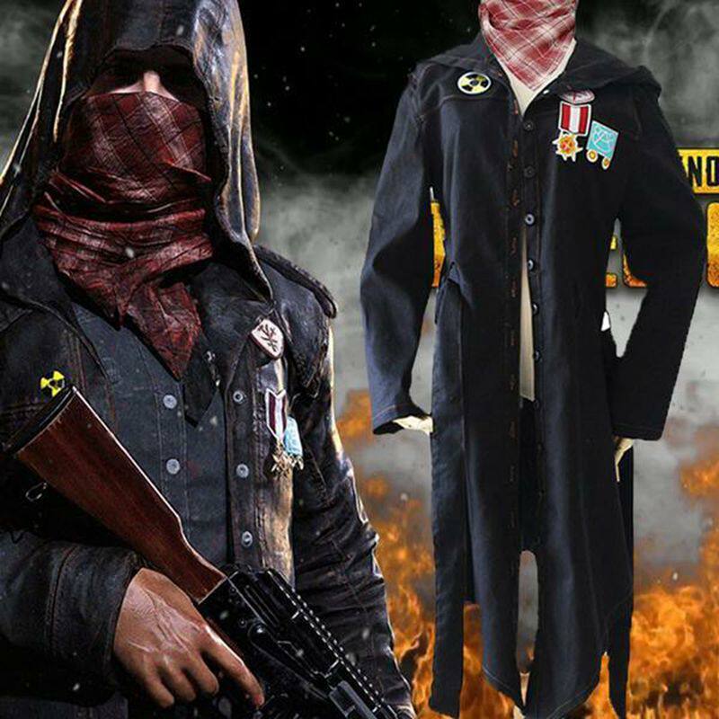 和平风衣男吃鸡连帽精英外套青少年衣服伏地魔学生儿童黑色服装潮