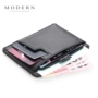 Ví nam mỏng hiện đại ví da ví ngắn túi ví mỏng có thể được cấp bằng lái xe - Chủ thẻ ví da