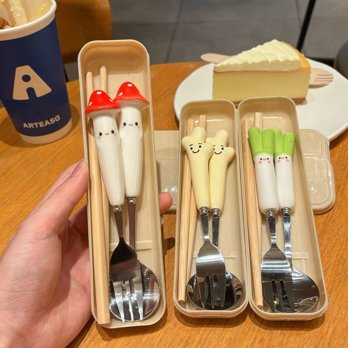 可爱ins勺子叉子筷子三件套高颜值学生儿童上班族外带便携式餐具