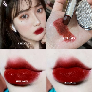 病娇血浆色~炸街浓郁爆浆血色韩女泫雅色雾面哑光口红不沾杯学生