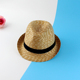 休闲夏季 麦草小礼帽短檐出行太阳帽情侣沙滩帽英伦风户外出游草帽