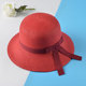 遇优美 女士红色遮阳帽精致蝴蝶结防晒礼帽洋气优雅渔夫盆帽