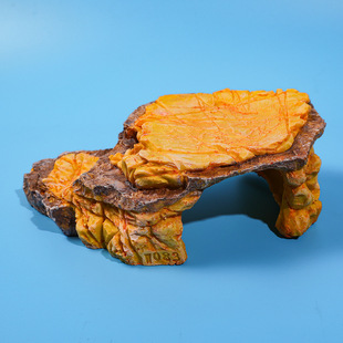 爬宠乌龟晒台大号黄色岩石仿真树脂叠石晒台蜥蜴躲避洞穴