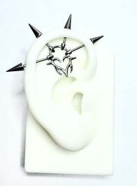 原创钛合金解构恶魔耳桥小众设计耳钉耳环