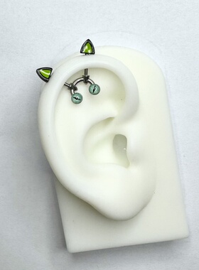 猫耳恶魔钉猫眼猫耳恶魔钉小众原创设计钛合金恶魔钉