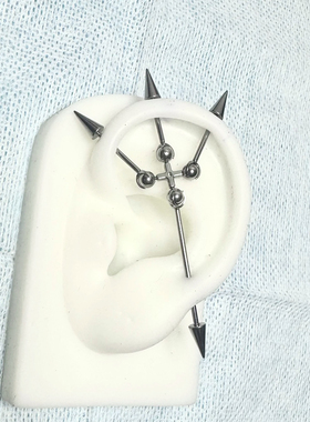 钛合金海王都的三叉戟原创设计耳桥耳钉耳饰