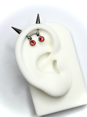 原创钛合金魅魔恶魔钉耳钉耳桥耳骨钉耳饰耳环