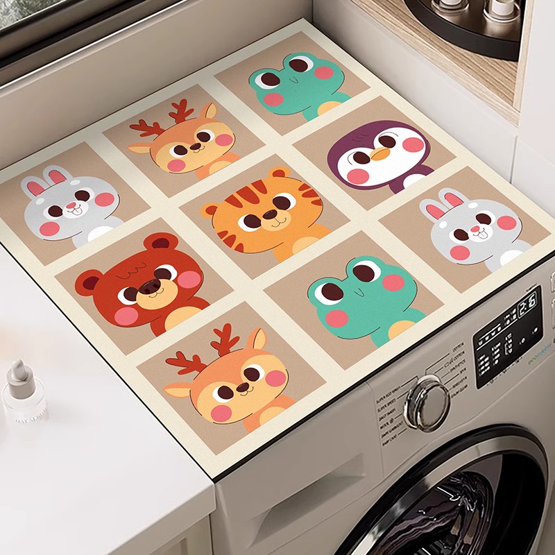 滚筒创意洗衣机卡通防尘盖布冰箱