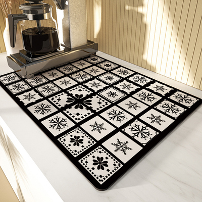 复古轻奢厨房台面沥水垫硅藻泥速干吸水洗手台水槽桌面防滑碗盆垫