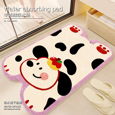 仿羊绒浴室吸水地毯厕所防滑脚垫