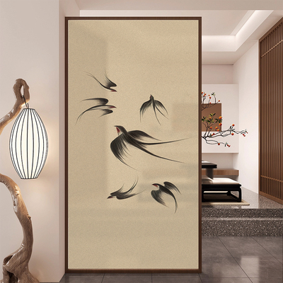 中古风厨房推拉门玻璃贴纸窗户膜