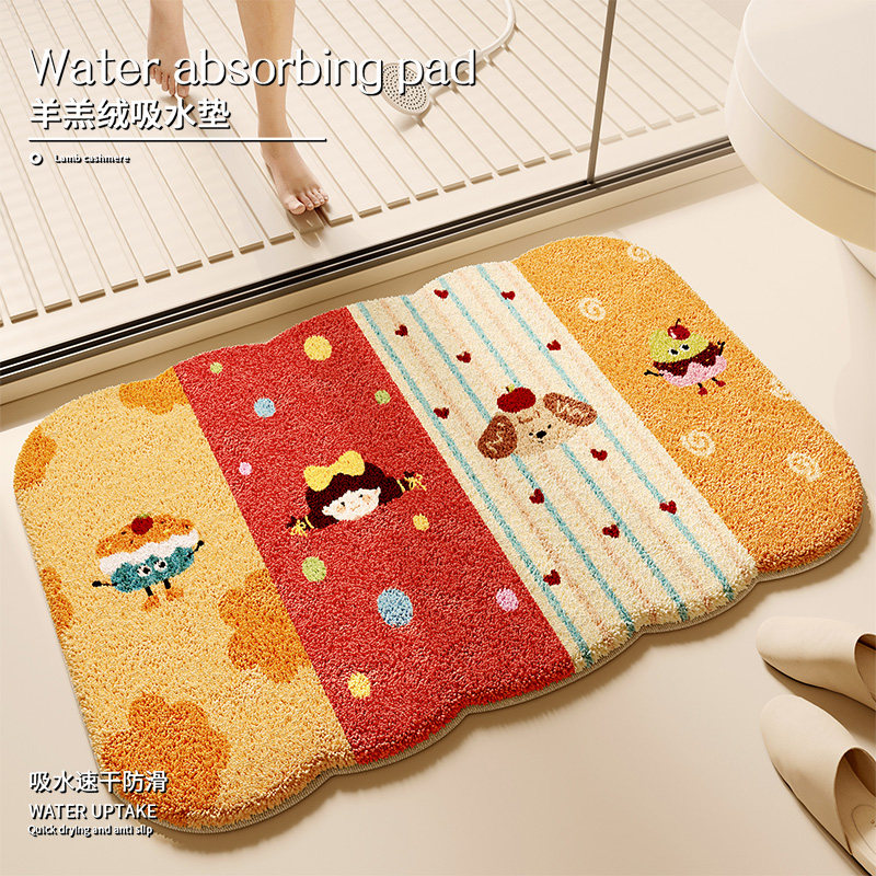 卡通浴室地垫吸水防滑脚垫冬季加厚仿羊绒卫生间厕所门口小地毯,居家布艺,家用脚垫,淘宝优惠券,粉丝福利购,淘宝优惠卷