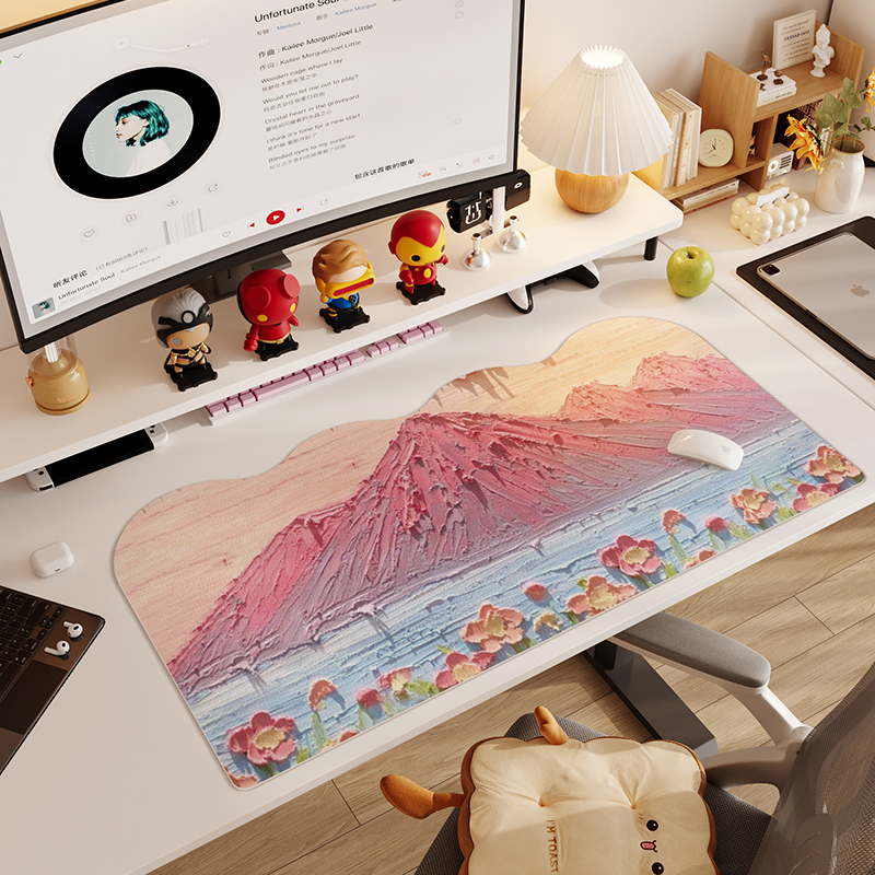 高颜值超大鼠标垫3D油画风桌面垫