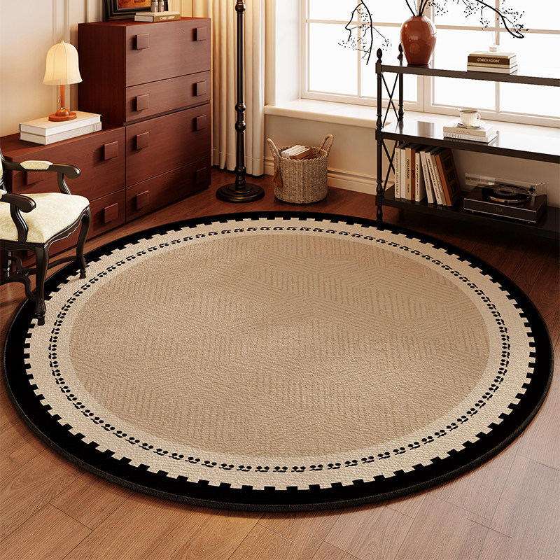 2026新款圆形地毯法式书房客厅卧室摇椅防滑垫防水防污易打理地垫,居家布艺,入户地垫,淘宝优惠券,粉丝福利购,淘宝优惠卷