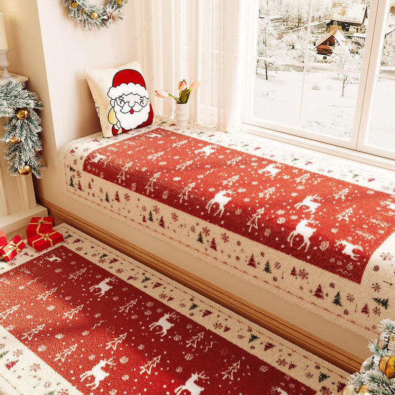红色喜庆飘窗垫窗台垫仿羊绒阳台垫卧室隔凉防滑床边地毯榻榻米垫,居家布艺,地毯,淘宝优惠券,粉丝福利购,淘宝优惠卷