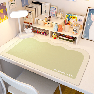 皮革书桌垫奶油风学生宿舍写字台桌面垫工位办公电脑超大号鼠标垫