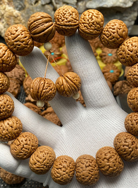 野生文玩磨盘苹果园小桃核手串手持打孔打底男女款手链精品包邮