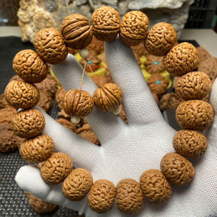 包邮 野生文玩磨盘苹果园小桃核手串手持打孔打底男女款 手链精品